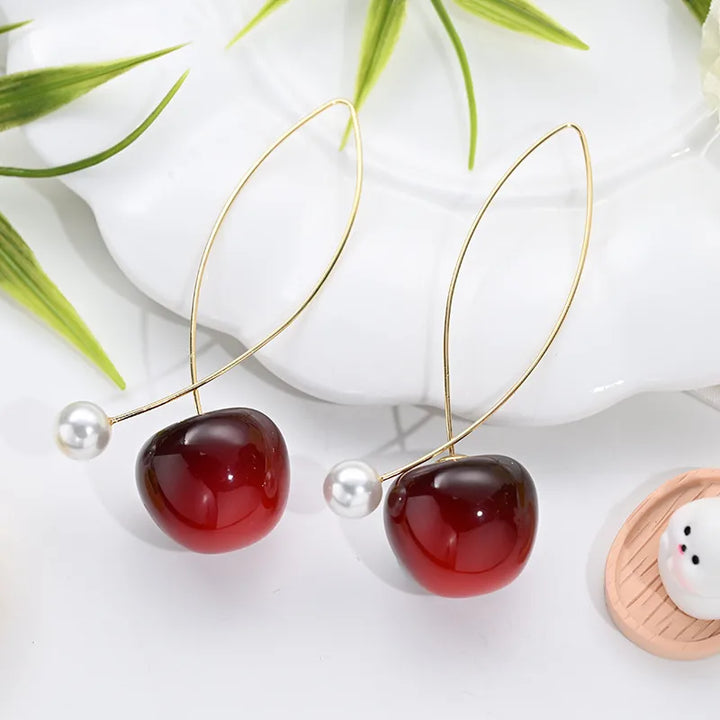 Cherry + Pearl Dangle