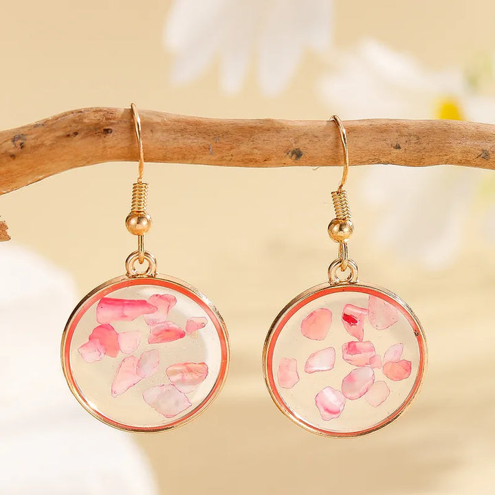 Floral Flake Disc Dangles