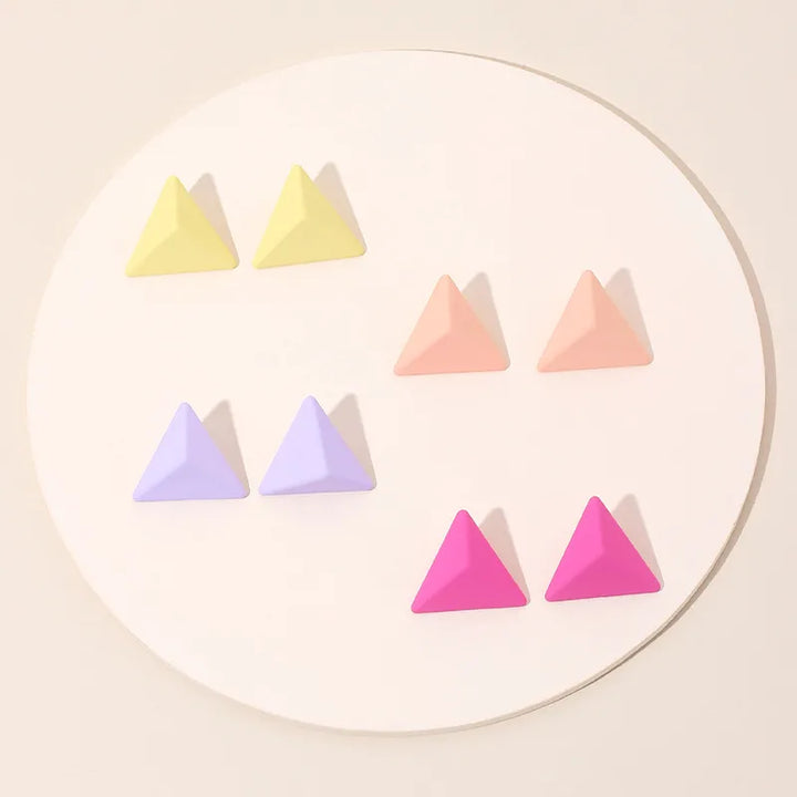Oversized Pastel Pyramid Studs