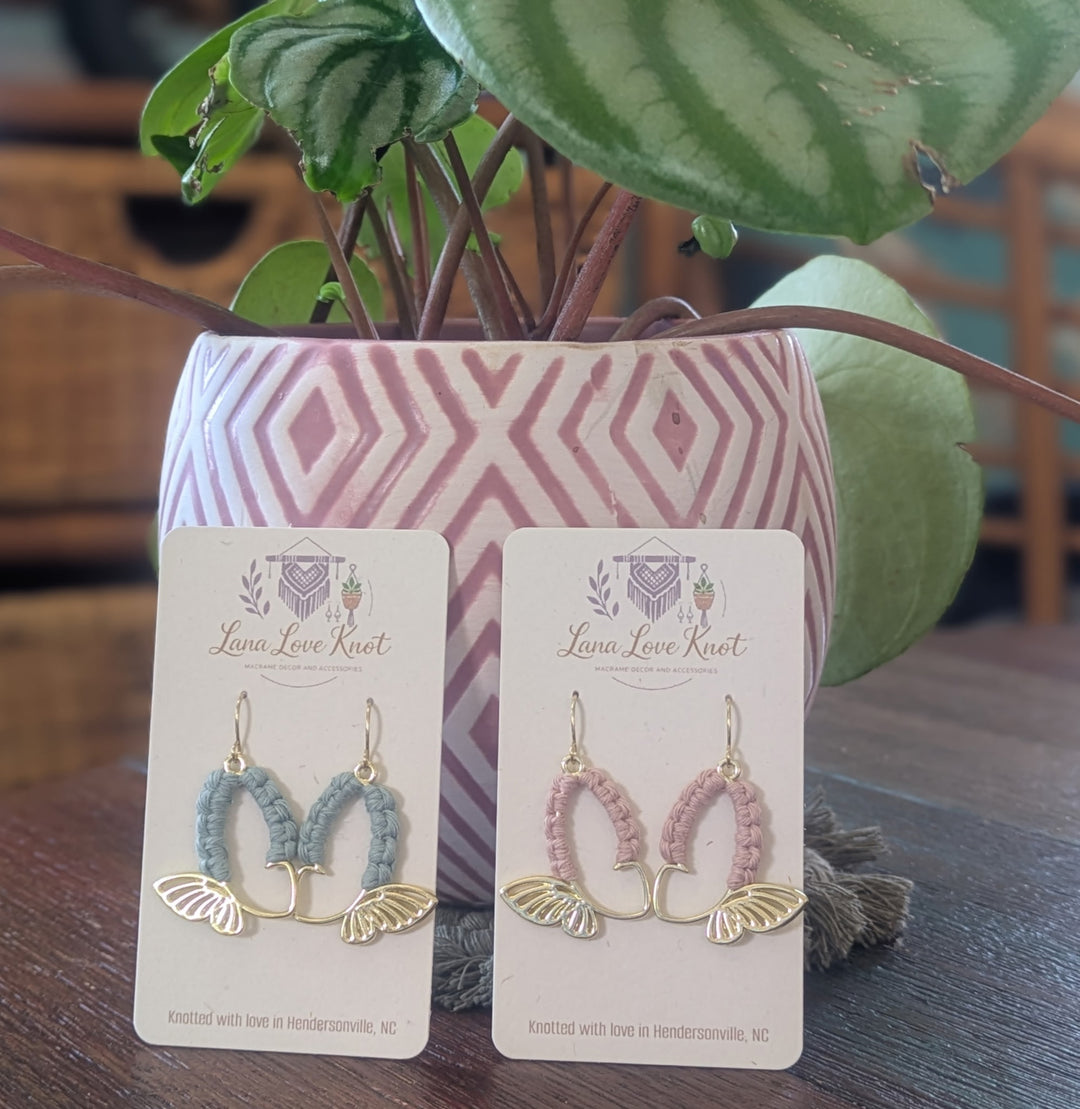 Macramé Butterfly Dangles