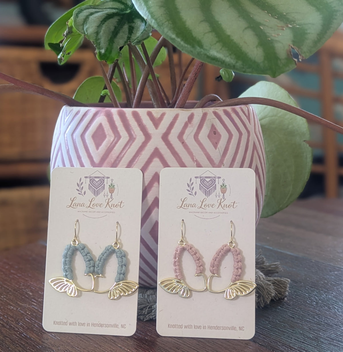 Macramé Butterfly Dangles