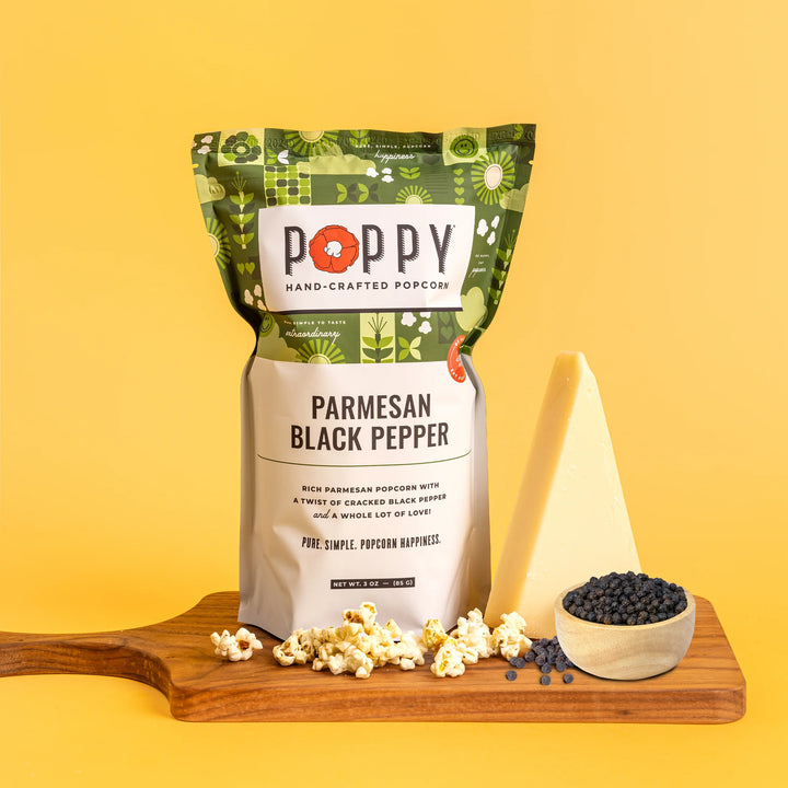 Poppy Handcrafted Popcorn - Parmesan & Black Pepper