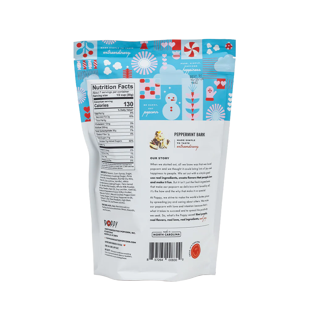 Poppy Handcrafted Popcorn - Peppermint Bark