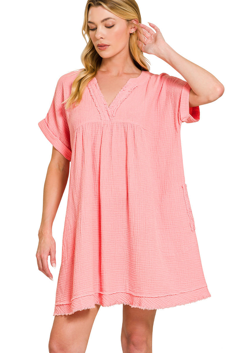 washed pink dress ASOS Design - T-shirt Swing Mini Dress - Women - Cotton/Elastane - 0 US