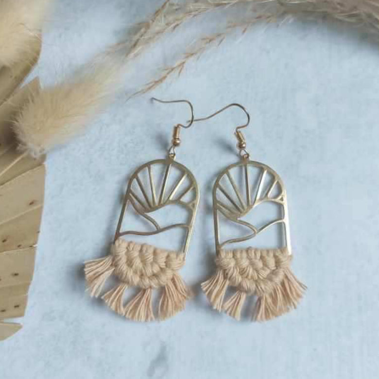Macramé Mountain Sunrise Earrings