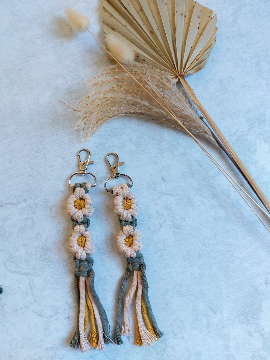 Handmade Knotted Flower Keychain
