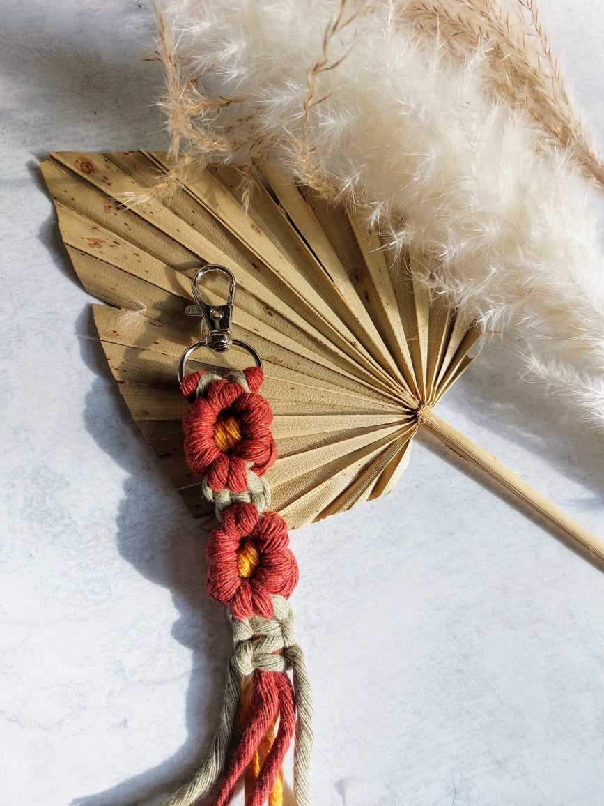 Handmade Knotted Flower Keychain