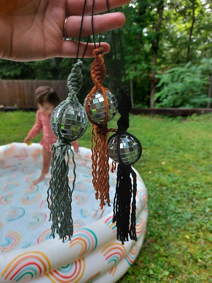 Disco Ball Macramé Charm