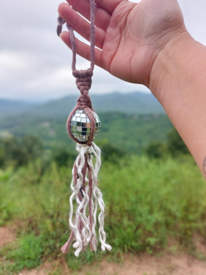 Disco Ball Macramé Charm