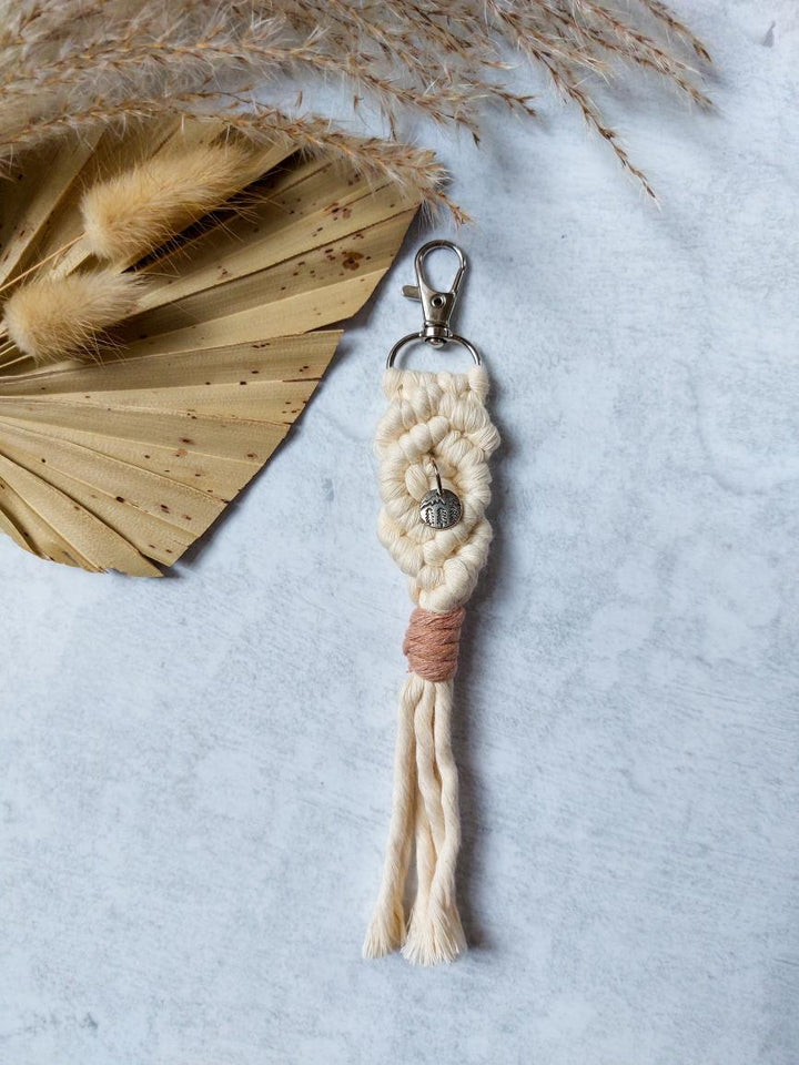 Macramé Key Chain With Mountain Charm - Long