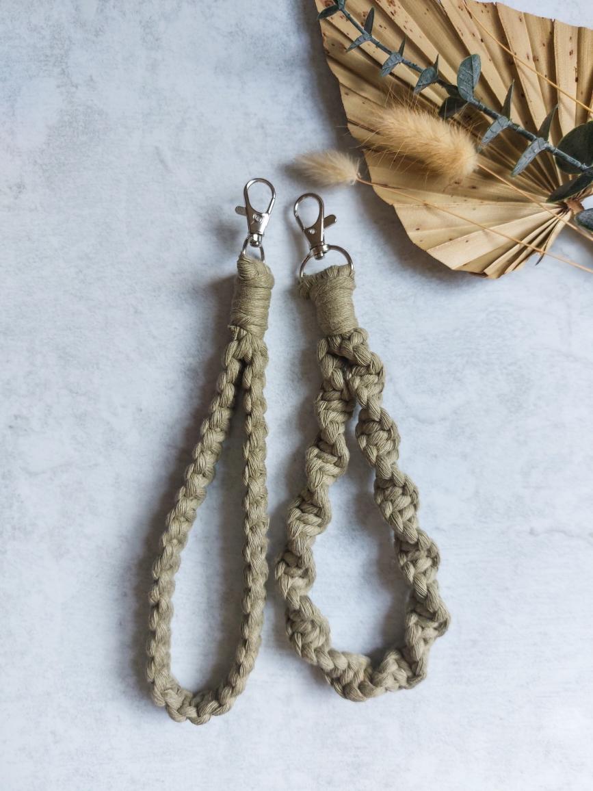 Handcrafted Macramé Wristlet - Silver Clasp