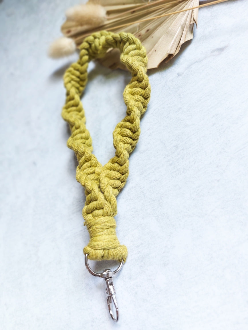 Handcrafted Macramé Wristlet - Silver Clasp