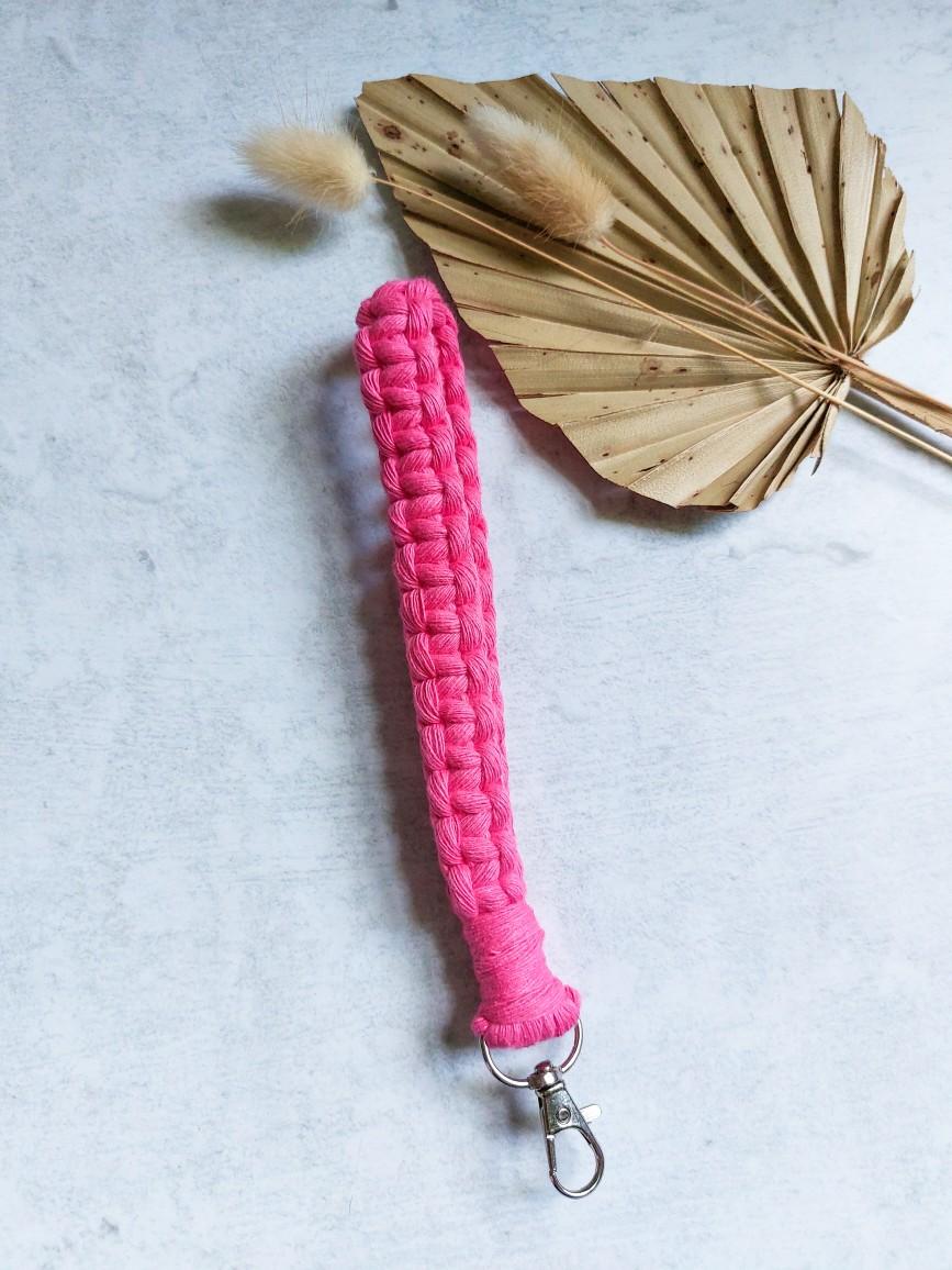 Handcrafted Macramé Wristlet - Silver Clasp