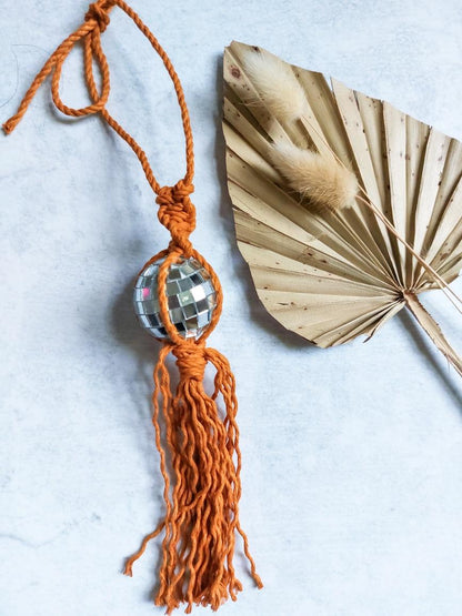 Disco Ball Macramé Charm