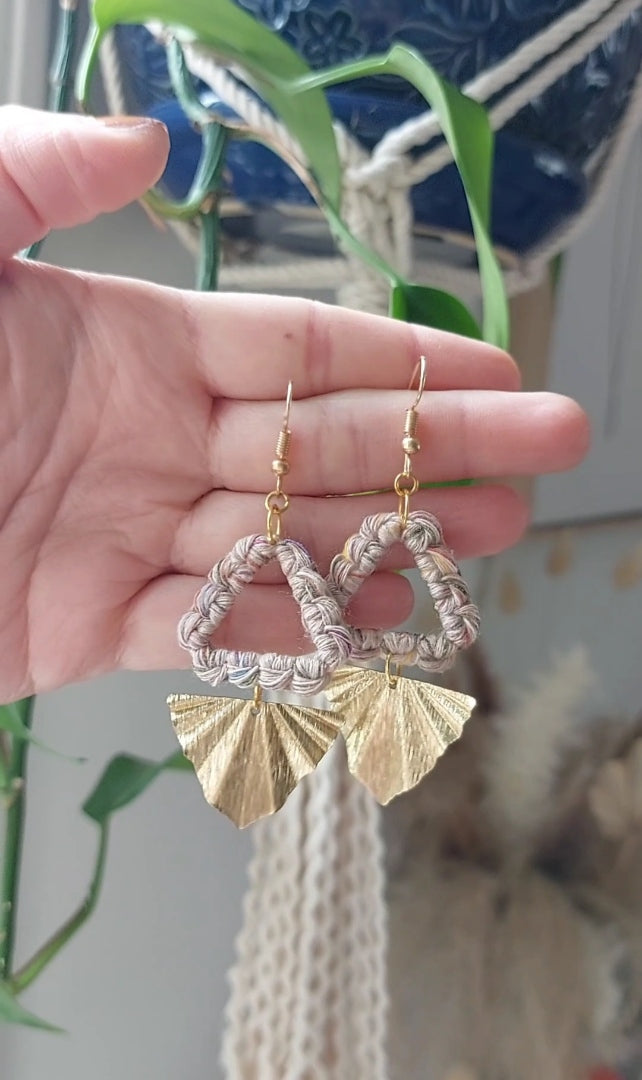 Boho Macramé Triangle Earrings