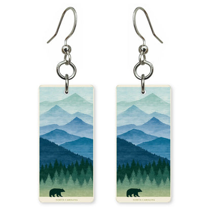 North Carolina Earrings - Blue Ridge Bear