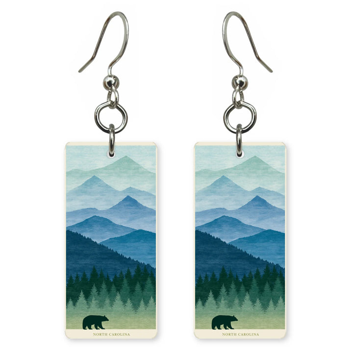 North Carolina Earrings - Blue Ridge Bear