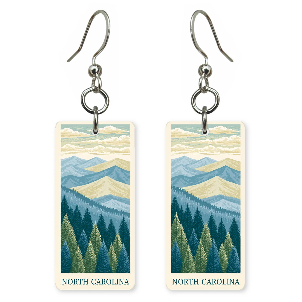 North Carolina Earrings - Blue Ridge Pines
