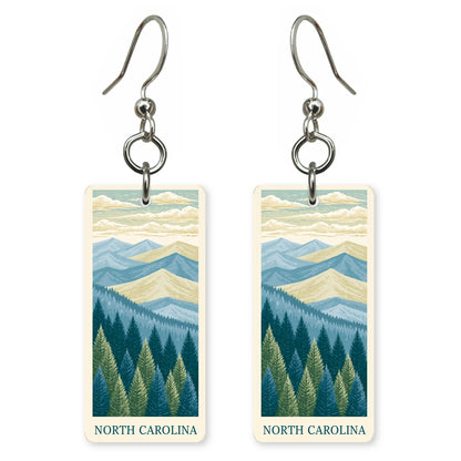 North Carolina Earrings - Blue Ridge Pines