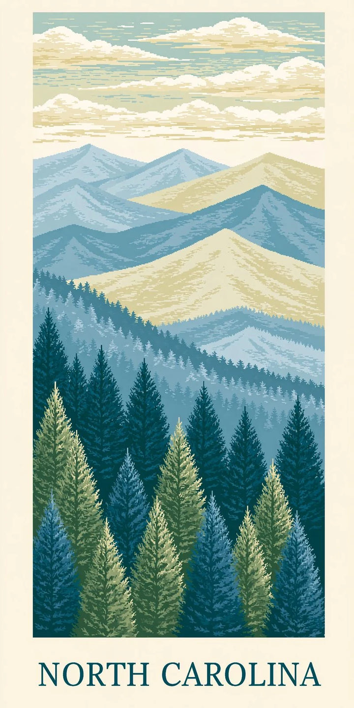 North Carolina Earrings - Blue Ridge Pines