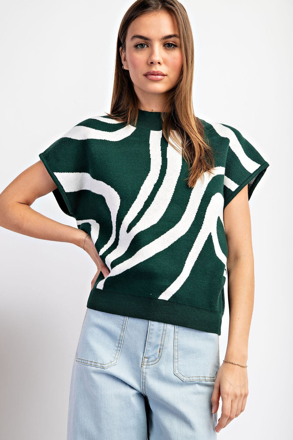 Swirl Print Knit Top