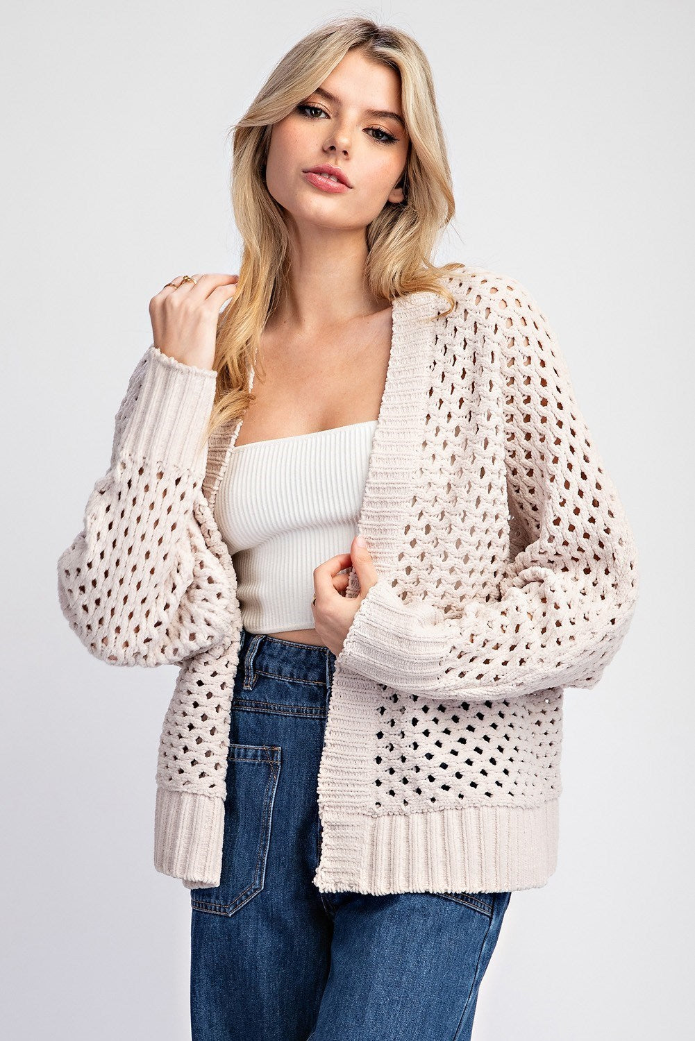 Long Sleeve Crochet Cardigan