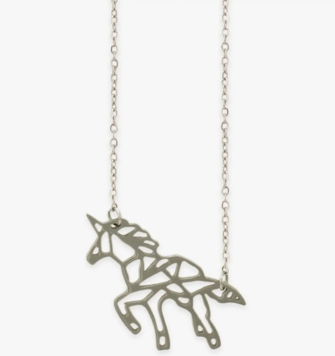 Dainty Geometric Unicorn Necklace