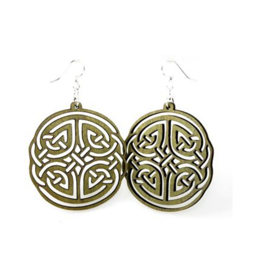 Irish Design - Laser Cut Wooden Earring