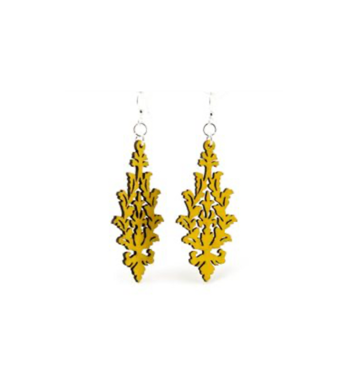 Leaf Cluster - Laser Cut Wooden Earring