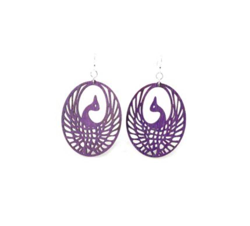 Phoenix - Laser Cut Wooden Earring