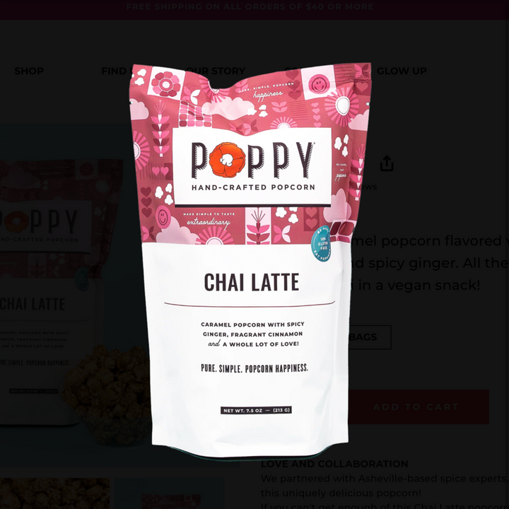 Poppy Handcrafted Popcorn - Chai Latte