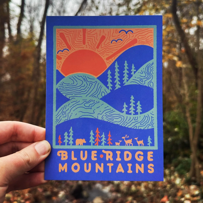 Blue Ridge Mountains 'Day' Large Postcard