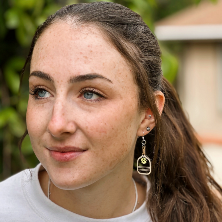 Pickleball - Laser Cut Wooden Earrings