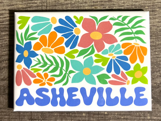 Asheville Magnet - Flower Design