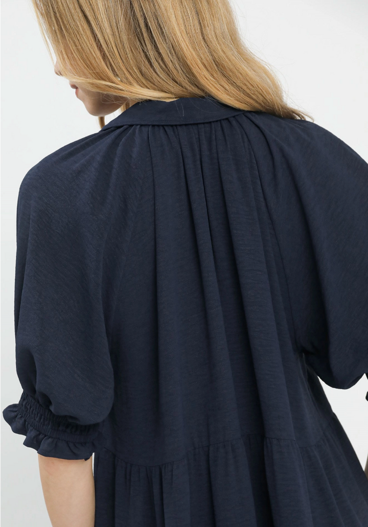 Solid Tiered Midi Dress