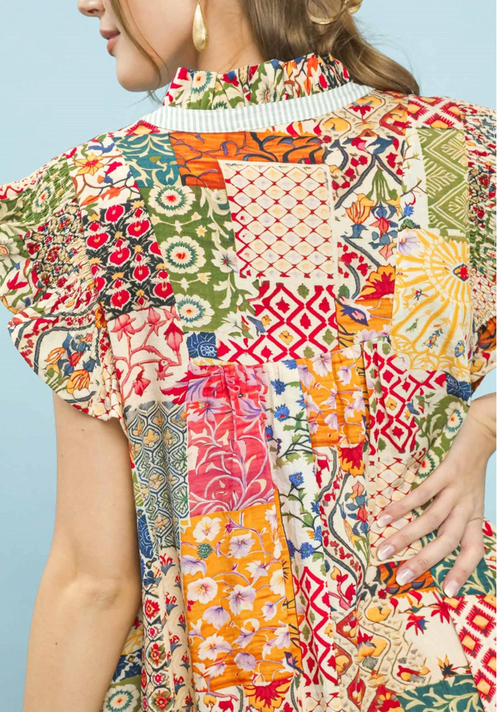 Patchwork Midi Dress