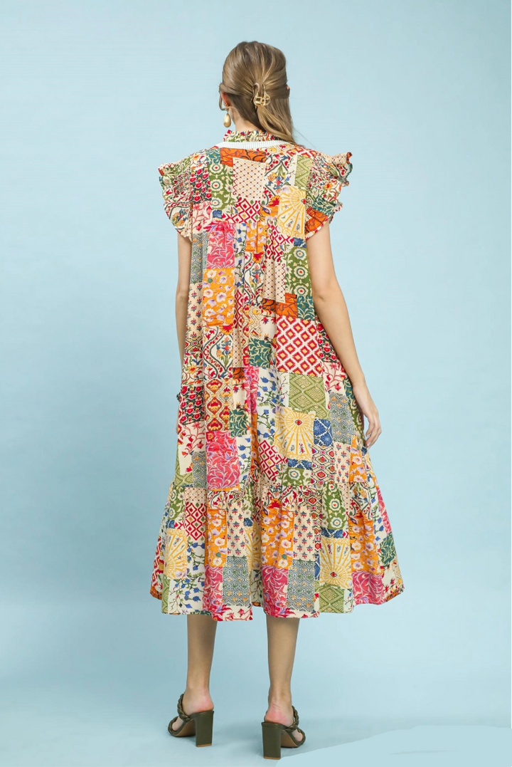 Patchwork Midi Dress
