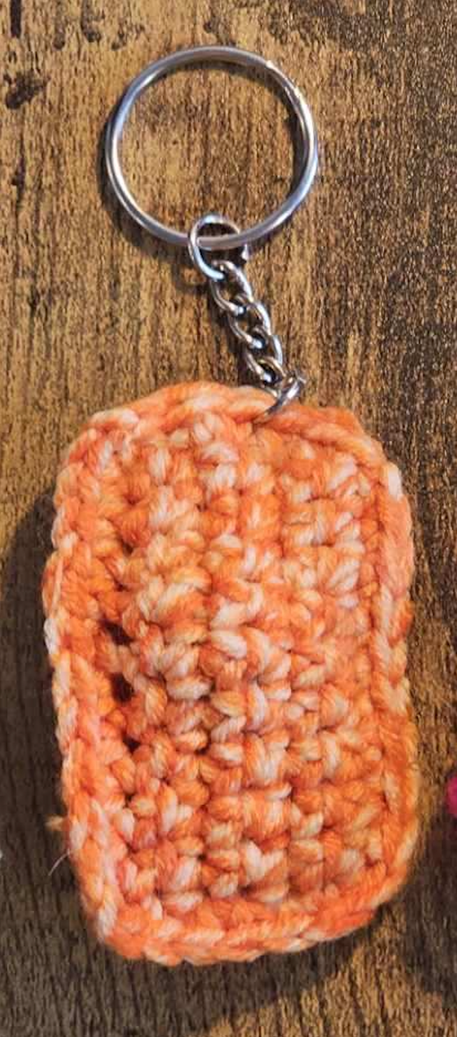 Crochet + Marble Ball  Fidget Keychain