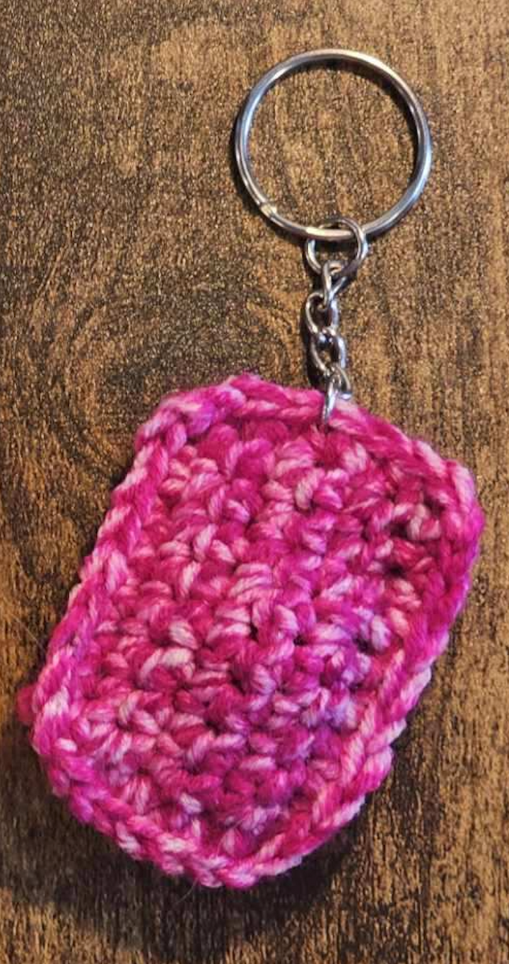 Crochet + Marble Ball  Fidget Keychain
