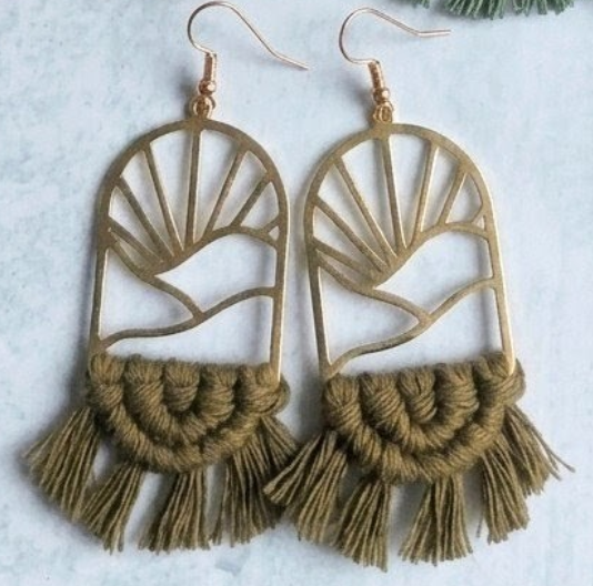 Macramé Mountain Sunrise Earrings