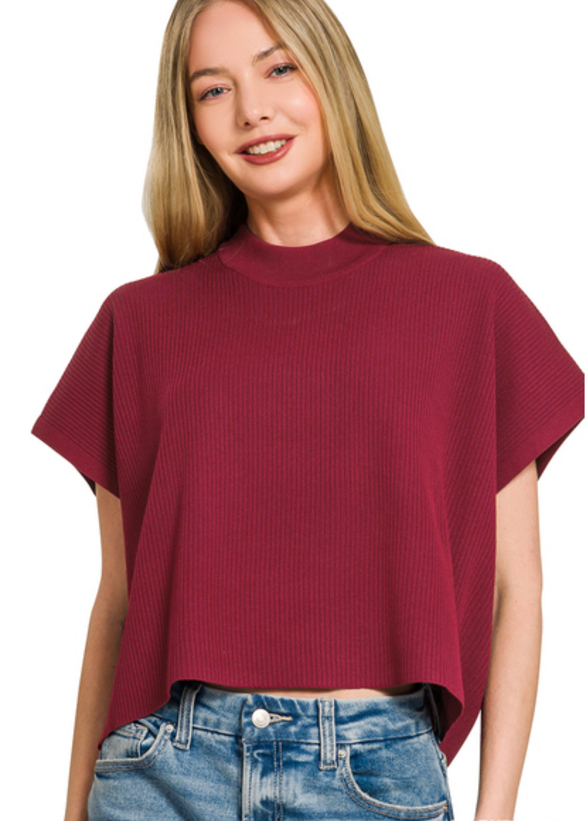 Boxy Ribbed Sweater Top