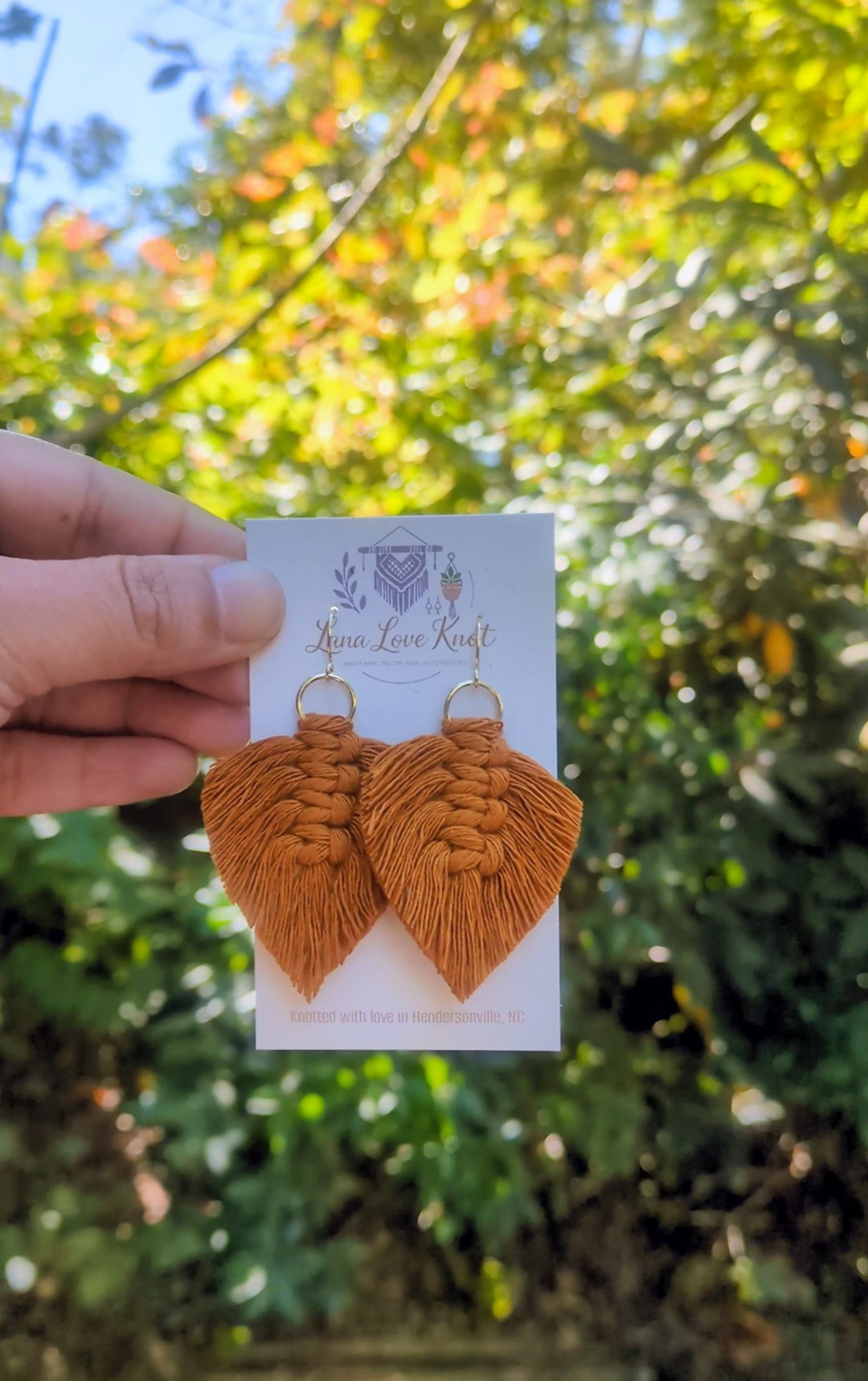 Autumn Leaves Macramé Earrings