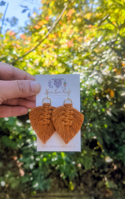Autumn Leaves Macramé Earrings