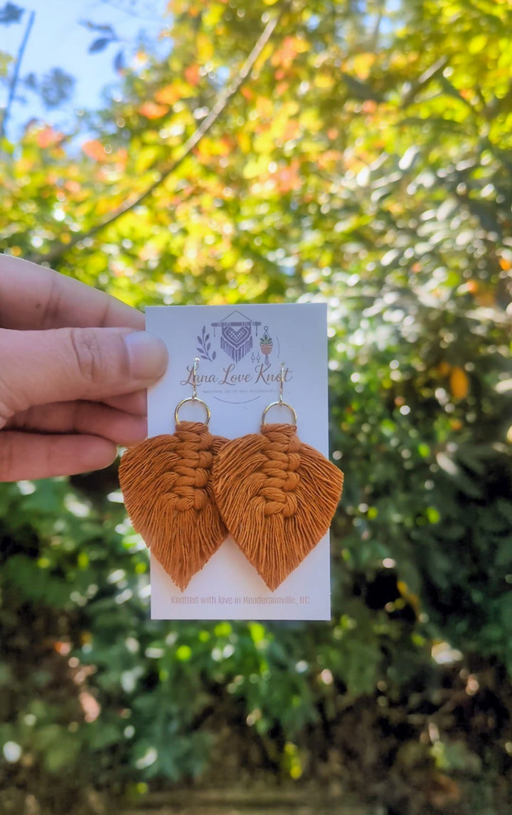 Autumn Leaves Macramé Earrings