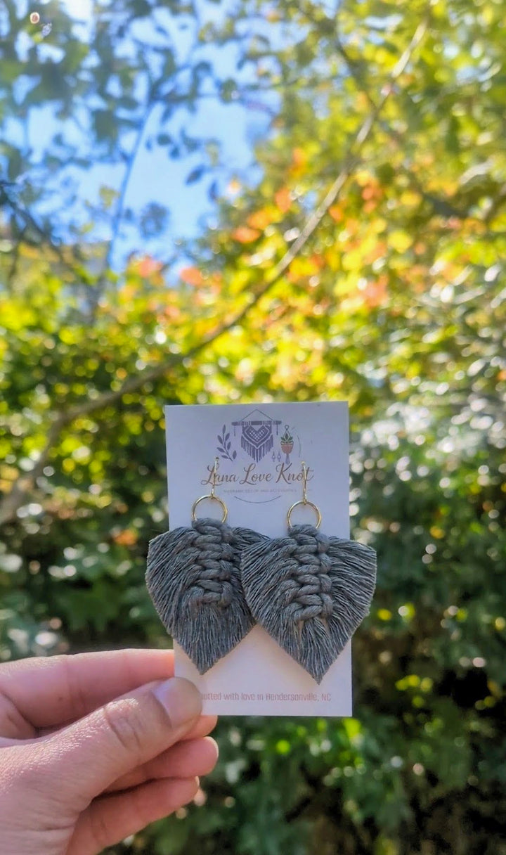 Autumn Leaves Macramé Earrings