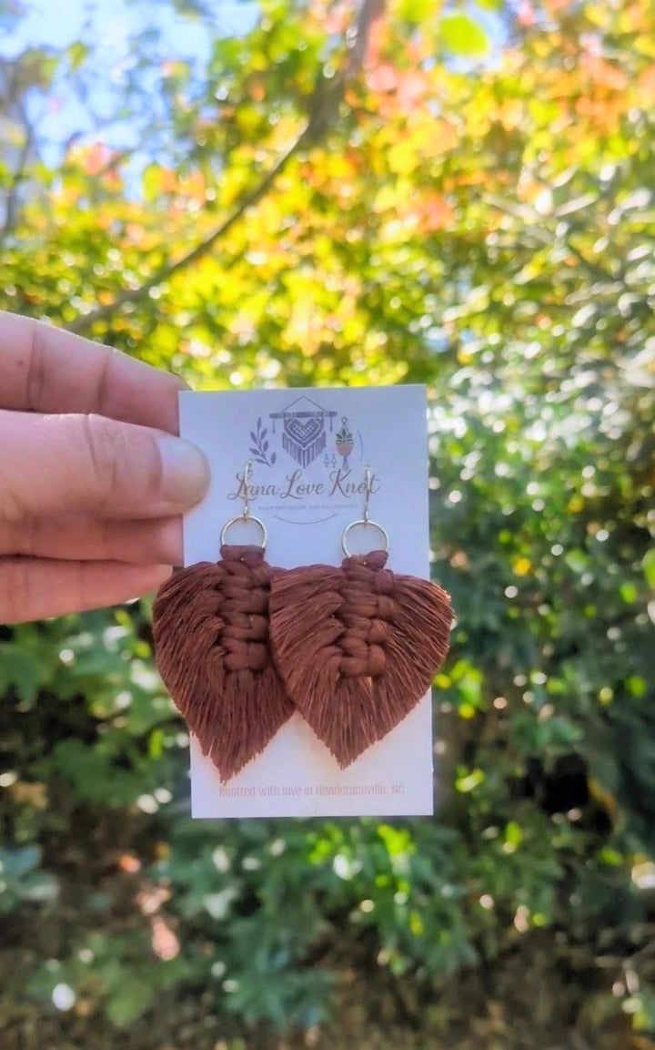 Autumn Leaves Macramé Earrings