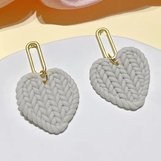 Clay Braided Hearts Dangle