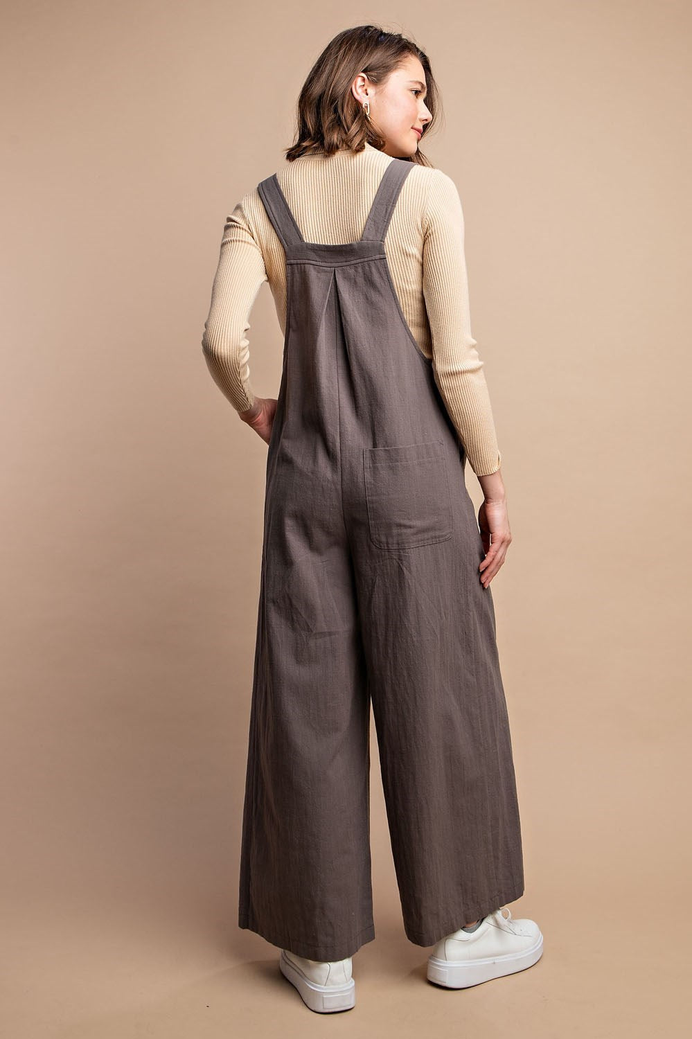 Wide Leg Pin Tuck Overall