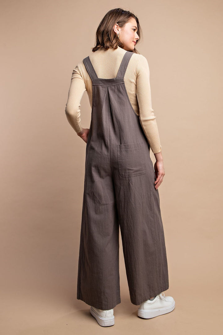 Wide Leg Pin Tuck Overall