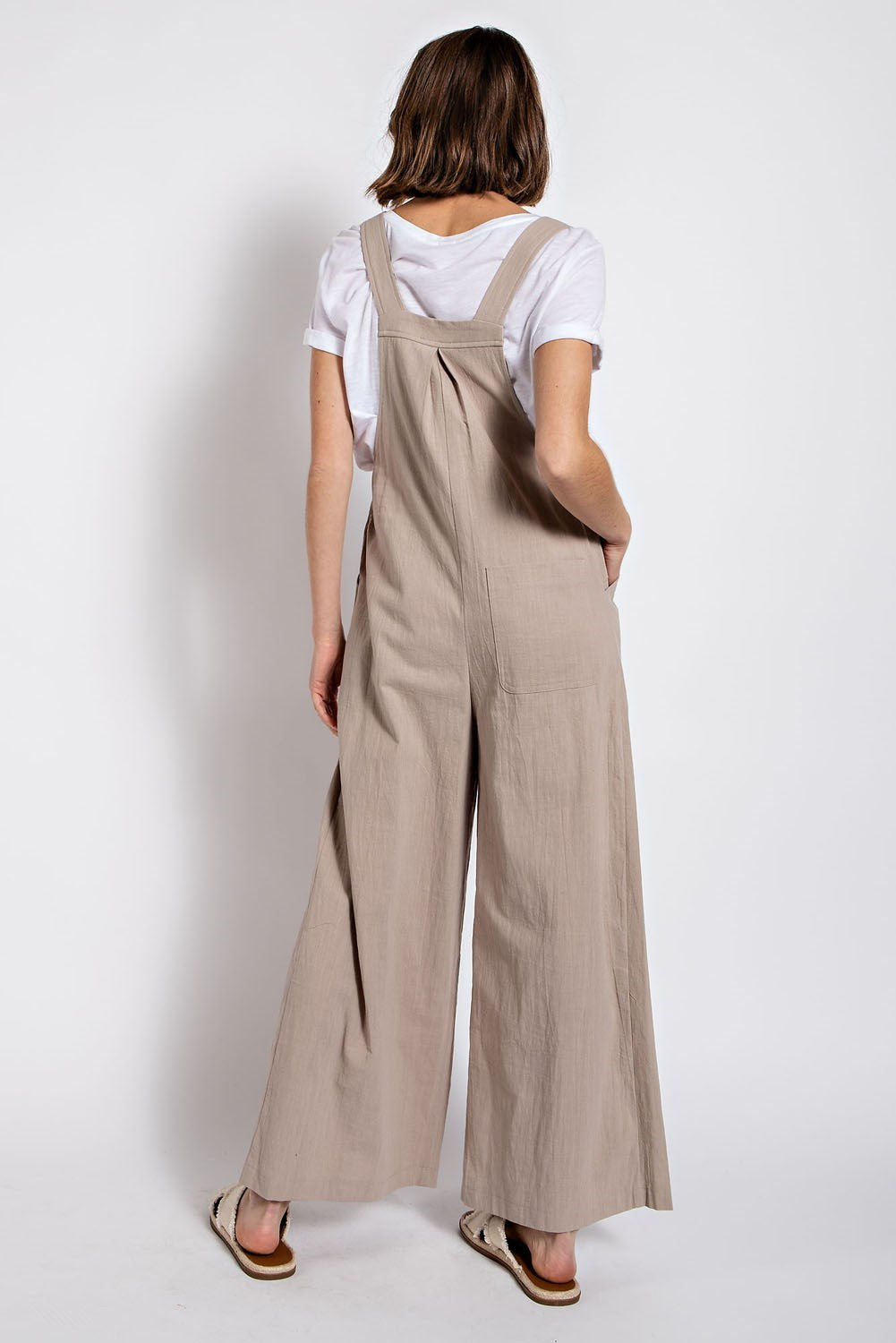 Wide Leg Pin Tuck Overall